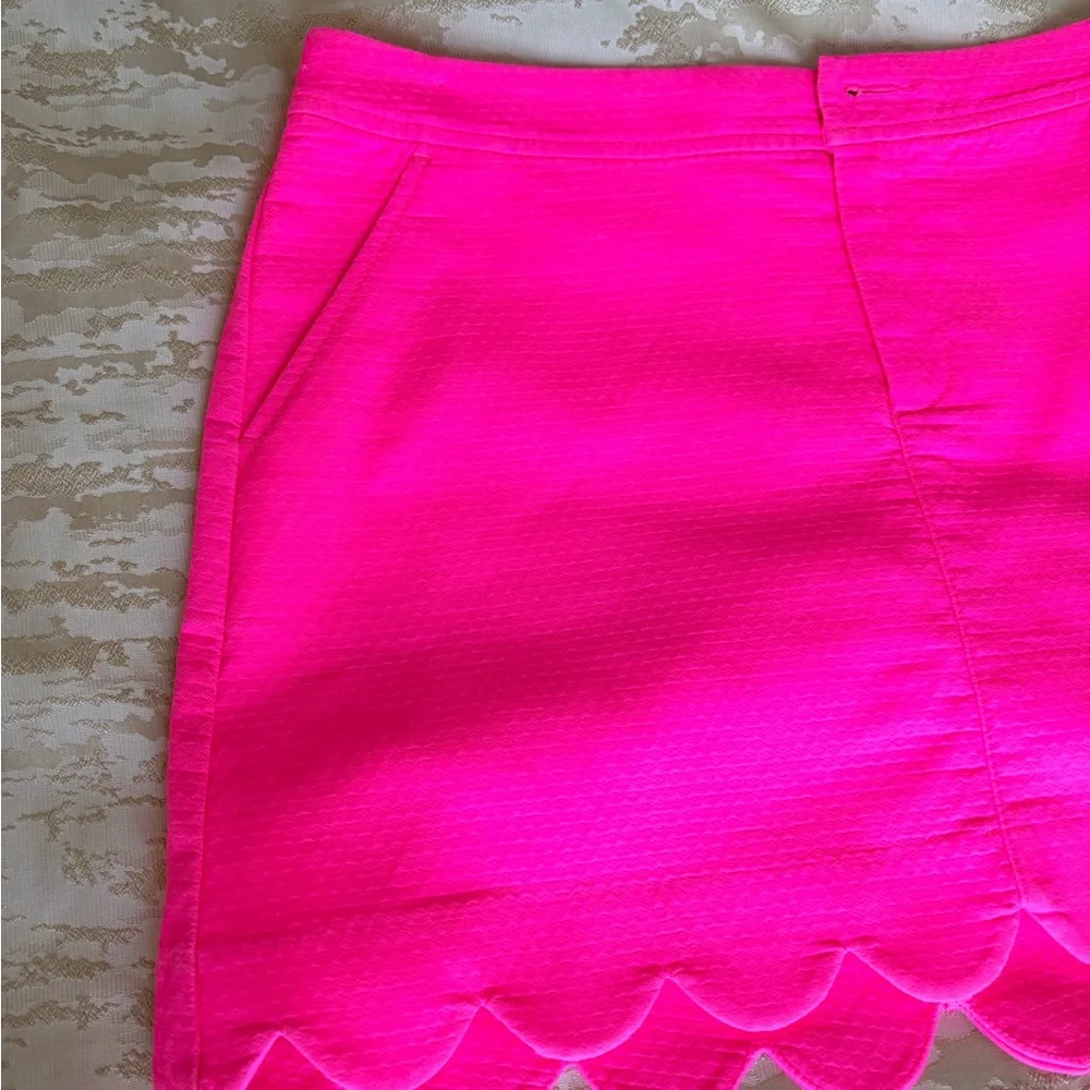 Lilly Pulitzer Neon Pink Scalloped Mini Skirt - Picture 2 of 7